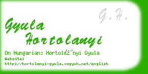 gyula hortolanyi business card